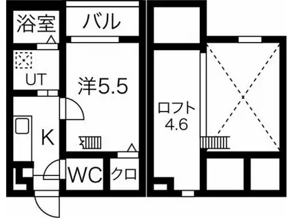 イルクオーレ高道町(1K/2階)の間取り写真