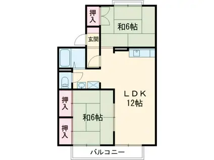 ハートフル夢前II(2LDK/1階)の間取り写真