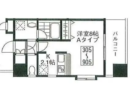 アヴァンセ吉祥寺(1K/9階)の間取り写真