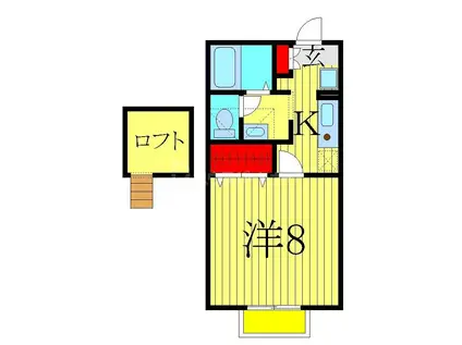 セジュール南柏I(1K/2階)の間取り写真