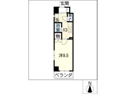 サン畑江(1K/6階)の間取り写真