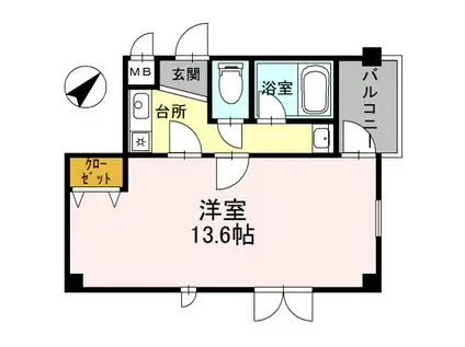 ベルエ・ポック(1LDK/3階)の間取り写真