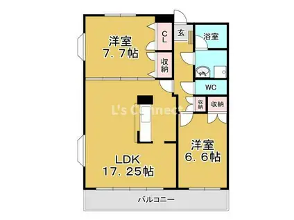 CASA-川平(2LDK/2階)の間取り写真