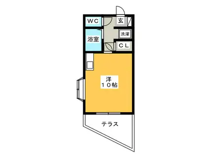 コートルージュ太宰府(ワンルーム/1階)の間取り写真