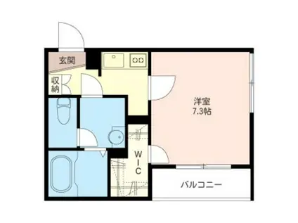 カルムK(1K/2階)の間取り写真