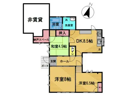 ＪＲ南武線 分倍河原駅 徒歩17分 2階建 築18年(3DK/1階)の間取り写真