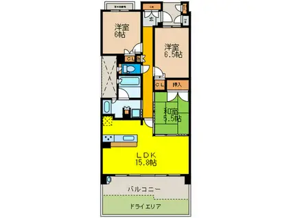 ネバーランド逆瀬川野上(3LDK/1階)の間取り写真