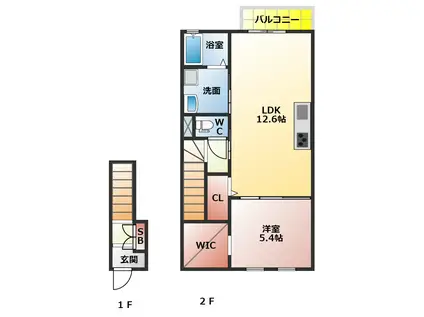 セラフィーメゾン東香里園(1LDK/1階)の間取り写真