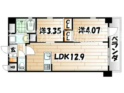デザイナーズ ざ京(1SLDK/7階)の間取り写真