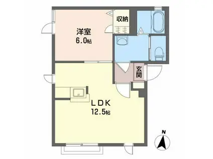 シャーメゾン ユウ(1LDK/2階)の間取り写真