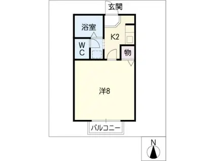 SEJOUR青山(1K/2階)の間取り写真