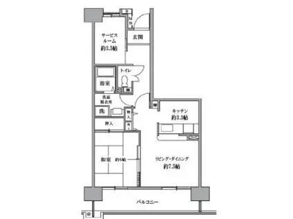 TS GARDEN 清瀬(1SLDK/8階)の間取り写真