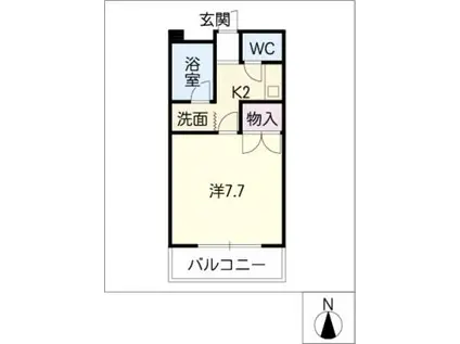 エステート島(1K/2階)の間取り写真