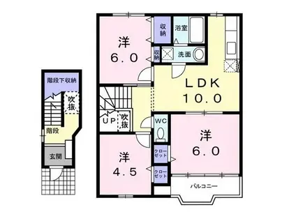 リス・メゾン A棟(3LDK/2階)の間取り写真
