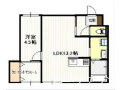 門前1丁目アパート(1LDK/1階)の間取り写真