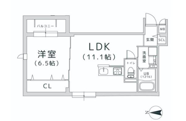 TRICERA COURT(1LDK/2階)の間取り写真