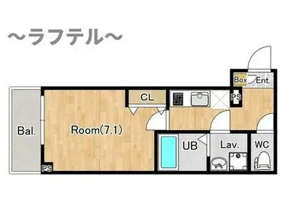 ジーメゾン所沢若狭エスポワール(1K/1階)の間取り写真