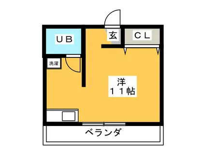 スペースハイツIII(ワンルーム/2階)の間取り写真