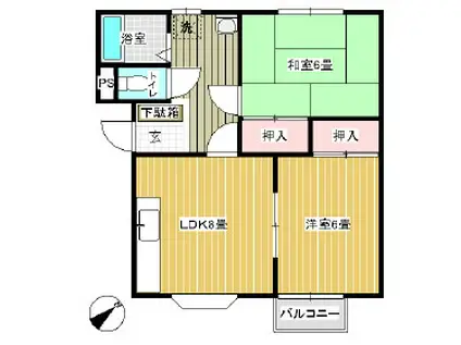 ハイツベルデ(2LDK/2階)の間取り写真