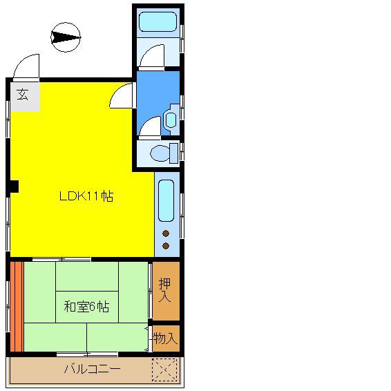 第二小林ビル(1LDK/3階)の間取り写真