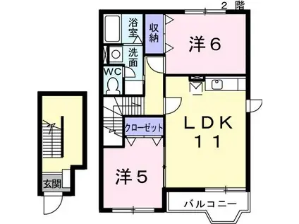 ソレイユ.エムII(2LDK/2階)の間取り写真