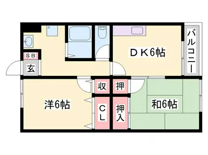 エクレールI(2DK/1階)の間取り写真