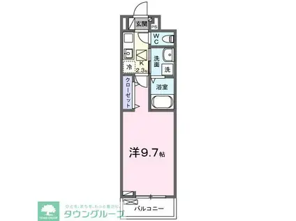 ヒカルサ北坂戸(1K/1階)の間取り写真