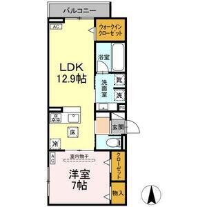 WILLKOMMEN(1LDK/1階)の間取り写真