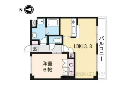 メゾントレント(1LDK/1階)の間取り写真