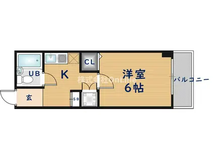 グランブール鳥居本(1K/3階)の間取り写真