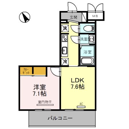 RATIO WELL(1LDK/3階)の間取り写真