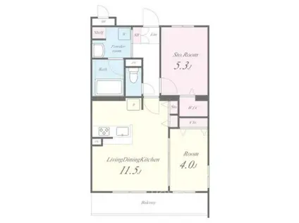 シュピア・メゾン油小路(1SLDK/2階)の間取り写真