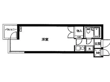 コスモポリタン(ワンルーム/2階)の間取り写真