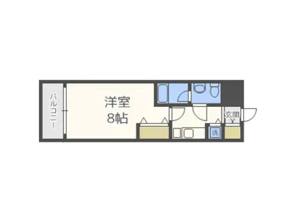 ピュアドームエスパリエ博多(1K/6階)の間取り写真