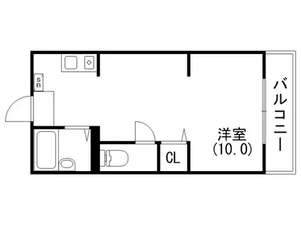 プラーフ山本通(ワンルーム/3階)の間取り写真