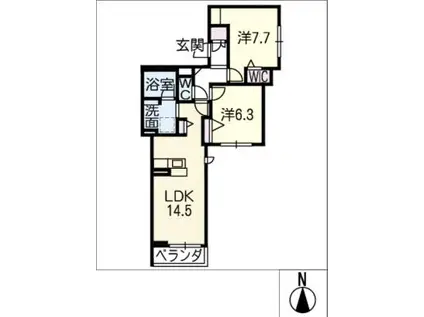 リオリエント長森本町(2LDK/2階)の間取り写真