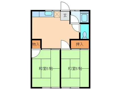 シティハイム陽光(2DK/2階)の間取り写真