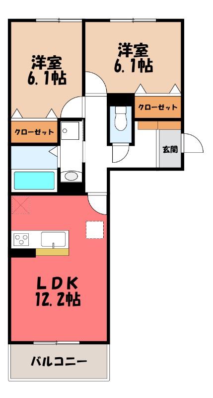 BREZZA(2LDK/1階)の間取り写真