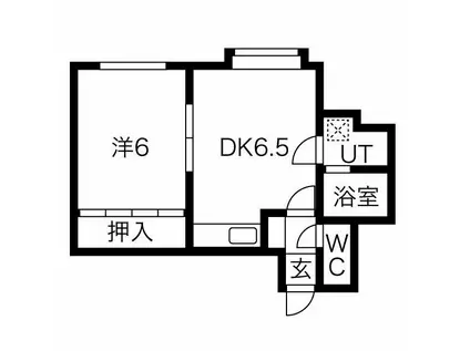 シンフォニックガーデン東札幌(1DK/1階)の間取り写真