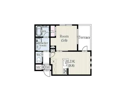 TERRACE CLIVIA 市川中央(1LDK/3階)の間取り写真