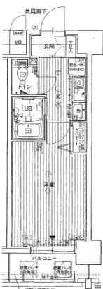 エスリード同心第5(1K/8階)の間取り写真