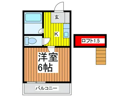 シュアコーポ(1K/2階)の間取り写真