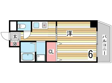 サンセールハヤシ(1K/5階)の間取り写真