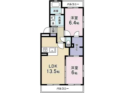 レンソイス(2LDK/1階)の間取り写真