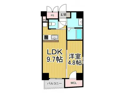 セレニテ甲子園2号棟(1LDK/7階)の間取り写真