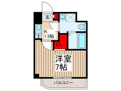 アルファコート戸田(1K/1階)の間取り写真