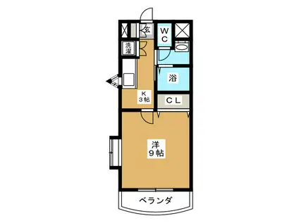 マンション芸濃(1K/2階)の間取り写真