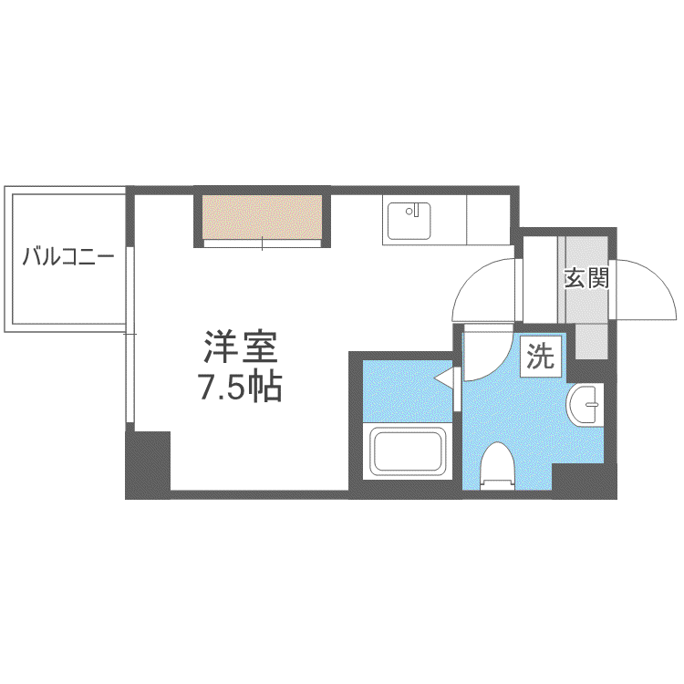 レジデンス札幌北18条(1DK/3階)の間取り写真