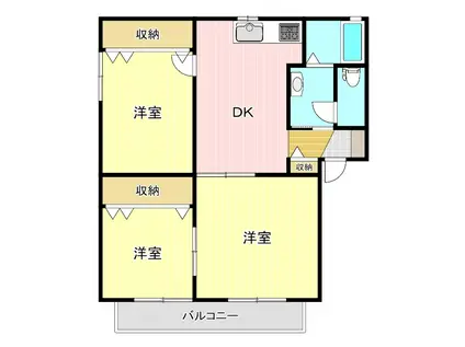 ディアージュD(3DK/1階)の間取り写真