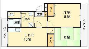 ベルデハイツ(2LDK/4階)の間取り写真